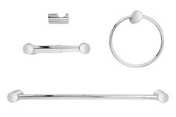Image Of Clearwater Chrome Bathroom Hardware Set - Chrome Finish - Harney Hardware