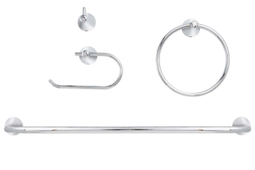 Image Of Duval Chrome Bathroom Hardware Set - Chrome Finish - Harney Hardware