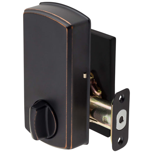 Image Of Electronic Keyless Deadbolt -  Square Escutcheon - Venetian Bronze Finish - Harney Hardware
