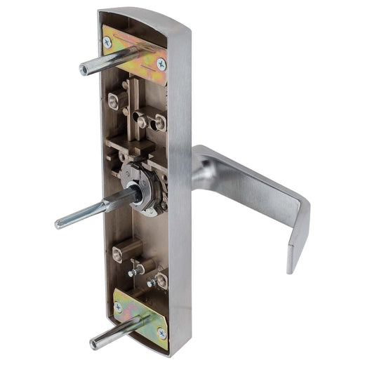 Image Of Panic Exit Device Passage/ Hallway Function Escutcheon Lever Trim - Satin Chrome Finish - Harney Hardware