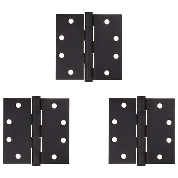 Image Of Commercial Door Hinges -  Ball Bearing -  4 1/2 In. X 4 1/2 In. -  3 Pack - Oil Rubbed Bronze Finish - Harney Hardware