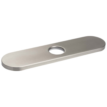 Image Of Kitchen Faucet Installation Deckplate -  Radius Ends -  Stainless Steel -  10 1/4 In. Wide - Satin Stainless Steel Finish - Harney Hardware
