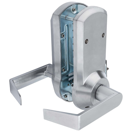 Image Of Mechanical Keyless Single Sided Door Lever Set - Satin Chrome Finish - Harney Hardware