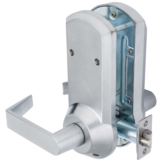 Image Of Mechanical Keyless Single Sided Door Lever Set - Satin Chrome Finish - Harney Hardware