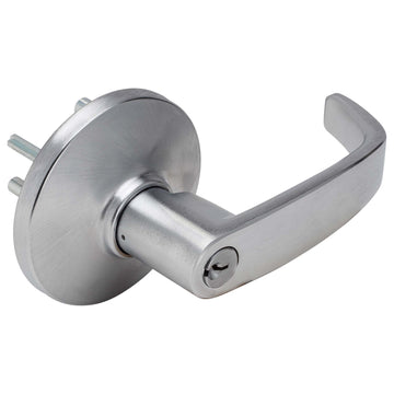 Image Of Panic Exit Device Storeroom / Keyed Function Lever Trim - Satin Chrome Finish - Harney Hardware