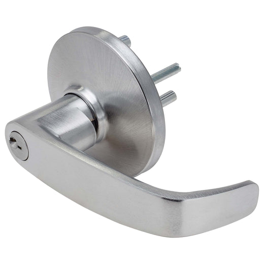 Image Of Panic Exit Device Storeroom / Keyed Function Lever Trim - Satin Chrome Finish - Harney Hardware
