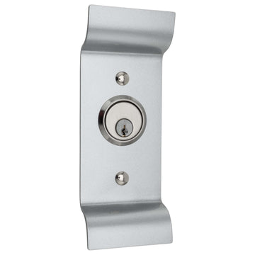 Image Of Panic Exit Device Trim Pull With SC1 Lock Cylinder - Powder Coated Aluminum Finish - Harney Hardware