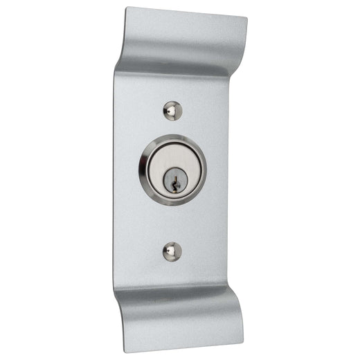 Image Of Panic Exit Device Trim Pull With SC1 Lock Cylinder - Powder Coated Aluminum Finish - Harney Hardware