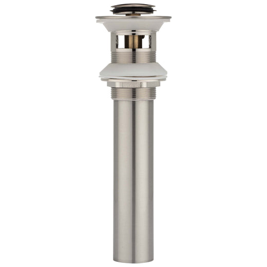 Image Of Bathroom Sink Push Pop Up Drain Stopper -  1.25 In. To 1.5 In. Diameter - Satin Nickel Finish - Harney Hardware