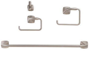 Image Of Wynwood Satin Nickel Bathroom Hardware Set - Satin Nickel Finish - Harney Hardware