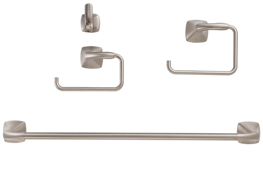 Image Of Wynwood Satin Nickel Bathroom Hardware Set - Satin Nickel Finish - Harney Hardware