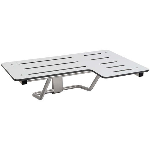 Image Of Folding Shower Bench -  Left Handed -  Phenolic Seat -  ADA Compliant - Satin Stainless Steel Finish - Harney Hardware