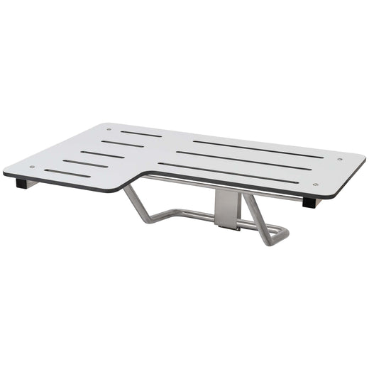 Image Of Folding Shower Bench -  Right Handed -  Phenolic Seat -  ADA Compliant - Satin Stainless Steel Finish - Harney Hardware