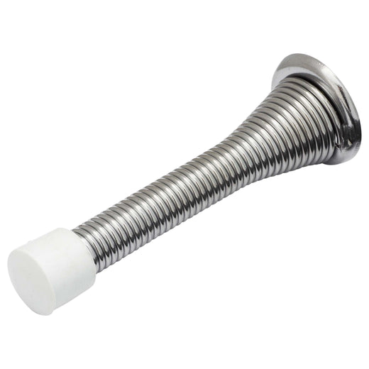 Image Of Spring Door Stop -  3 1/8 In. Projection - Chrome Finish - Harney Hardware