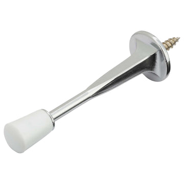 Image Of Cast Door Stop -  3 1/8 In. Projection - Chrome Finish - Harney Hardware