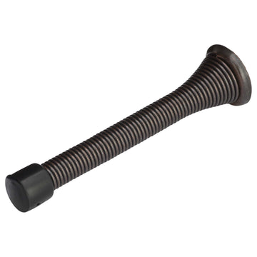 Image Of Spring Door Stop -  3 3/4 In. Projection - Oil Rubbed Bronze Finish - Harney Hardware