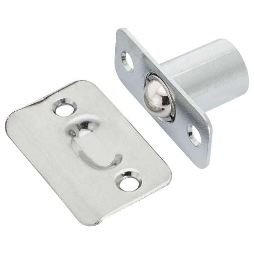 Image Of Cabinet Ball Catch -  Mortise - Chrome Finish - Harney Hardware