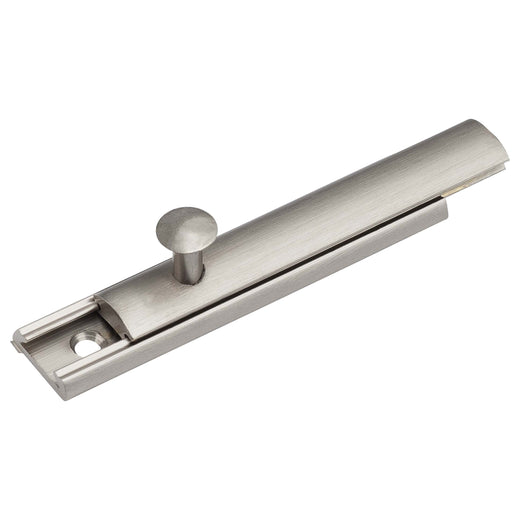 Image Of Surface Bolt -  Solid Brass -  3 In. - Satin Nickel Finish - Harney Hardware