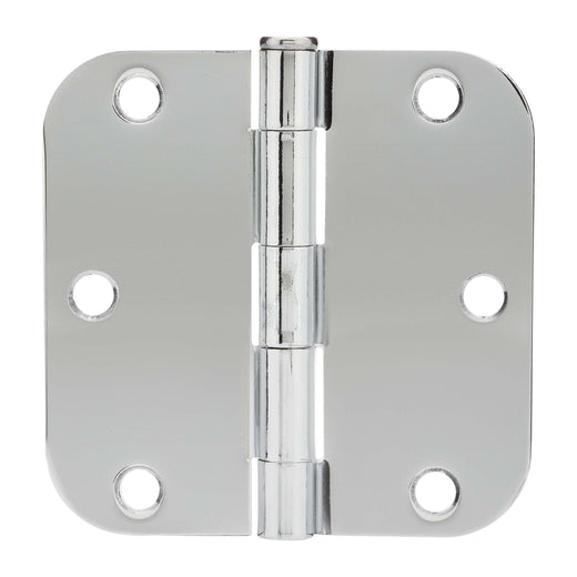 Image Of Door Hinges -  Plain Bearing -  3 1/2 In. X 3 1/2 In. X 5/8 In. Radius -  2 Pack - Chrome Finish - Harney Hardware