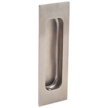 Image Of Barn Door Recessed Rectangle Pull -  4 3/4 In. Long - Satin Nickel Finish - Harney Hardware