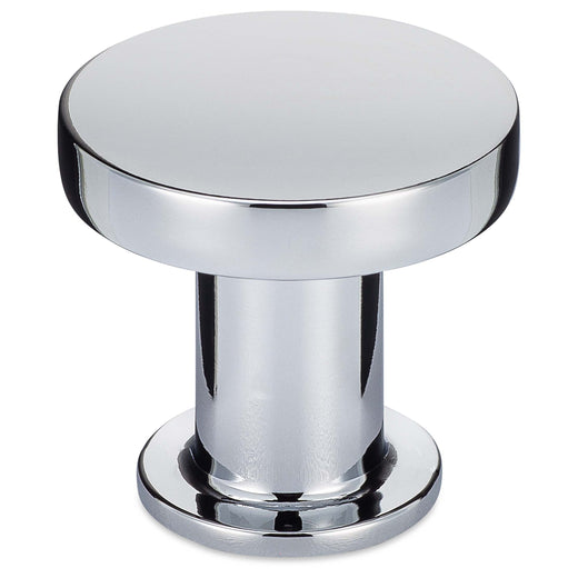 Image Of Cabinet Knob -  Contemporary Round -  1 3/16 In. Diameter - Chrome Finish - Harney Hardware