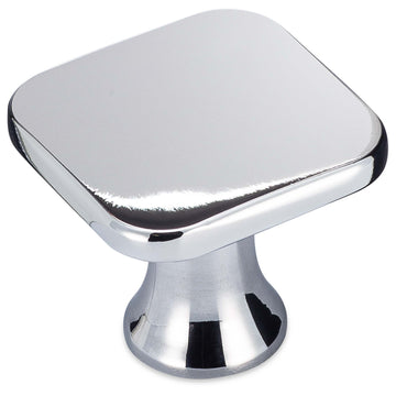 Image Of Cabinet Knob -  Contemporary Square -  1 3/16 In. Wide - Chrome Finish - Harney Hardware