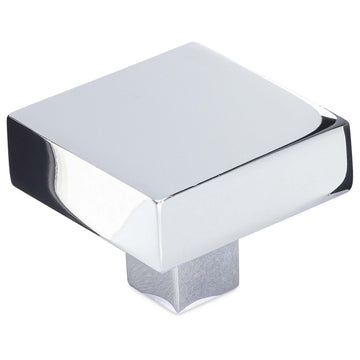 Image Of Cabinet Knob -  Contemporary Square -  1 3/16 In. Wide - Chrome Finish - Harney Hardware