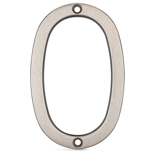 Image Of 4 In. Contemporary House Number 0 - Satin Nickel Finish - Harney Hardware