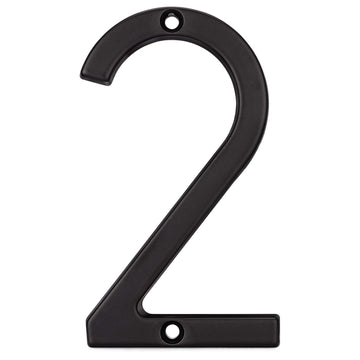 Image Of 4 In. Contemporary House Number 2 - Matte Black Finish - Harney Hardware