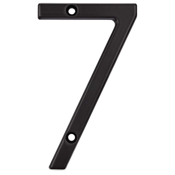 Image Of 4 In. Contemporary House Number 7 - Matte Black Finish - Harney Hardware