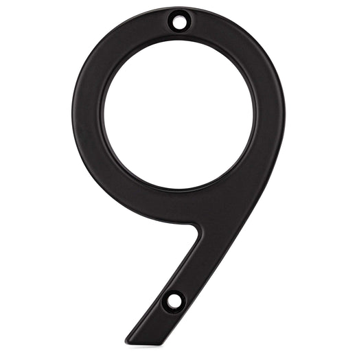 Image Of 4 In. Contemporary House Number 9 - Matte Black Finish - Harney Hardware