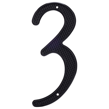 Image Of 4 In. Nail On House Number 3 - Black Finish - Harney Hardware