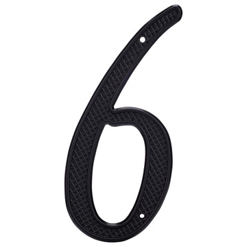 Image Of 4 In. Nail On House Number 6 - Black Finish - Harney Hardware