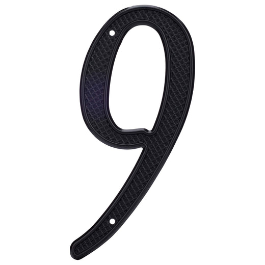 Image Of 4 In. Nail On House Number 9 - Black Finish - Harney Hardware