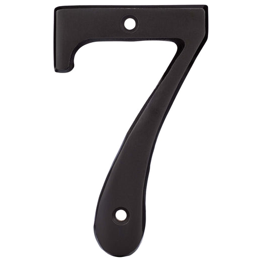 Image Of 4 In. House Number 7 -  Solid Brass - Oil Rubbed Bronze Finish - Harney Hardware