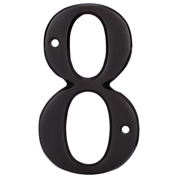 Image Of 4 In. House Number 8 -  Solid Brass - Oil Rubbed Bronze Finish - Harney Hardware