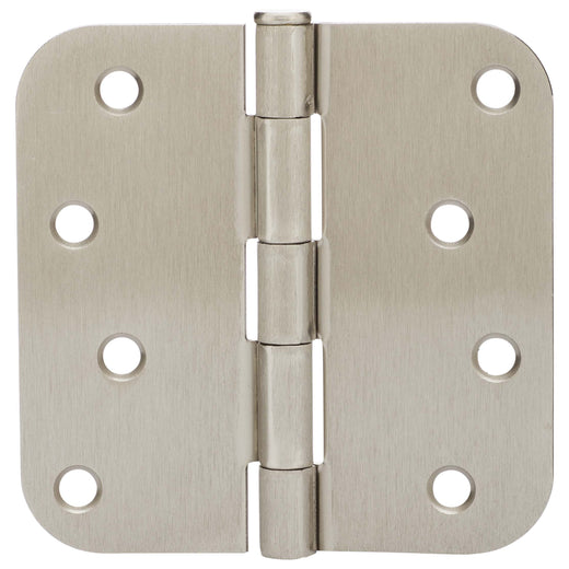 Image Of Door Hinges -  Plain Bearing -  4 In. X 4 In. X 5/8 In. Radius -  2 Pack - Satin Nickel Finish - Harney Hardware