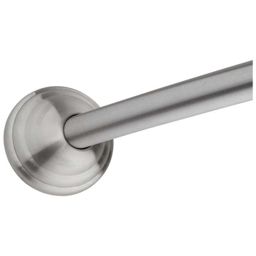 Image Of Curved Shower Rod -  Stainless Steel -  Adjustable Length 5 To 6 Ft. - Satin Stainless Steel Finish - Harney Hardware