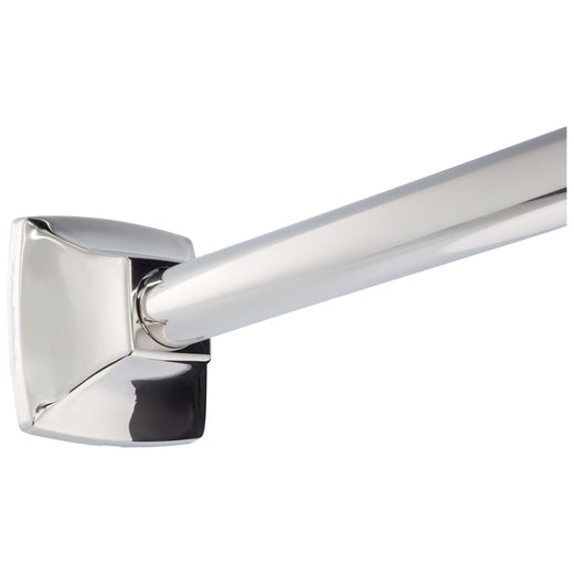 Image Of Adjustable Tension Shower Rod -  Stainless Steel -  Adjustable Length 44 To 72 Inches -  Square  Escutcheon - Polished Stainless Steel Finish - Harney Hardware