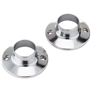 Image Of Shower Rod Mounting Brackets -  Die Cast Zinc -  Pair Packed - Chrome Finish - Harney Hardware