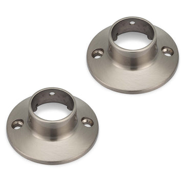 Image Of Shower Rod Mounting Brackets -  Die Cast Zinc -  Pair Packed - Satin Nickel Finish - Harney Hardware