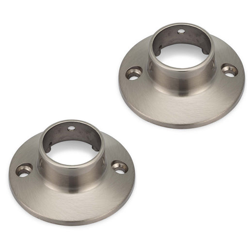 Image Of Shower Rod Mounting Brackets -  Die Cast Zinc -  Pair Packed - Satin Nickel Finish - Harney Hardware
