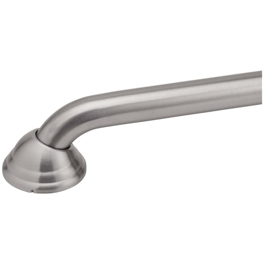 Image Of Bathroom Grab Bar -  Decorative -  Dome Escutcheon -  12 In. X 1 1/4 In. - Satin Stainless Steel Finish - Harney Hardware