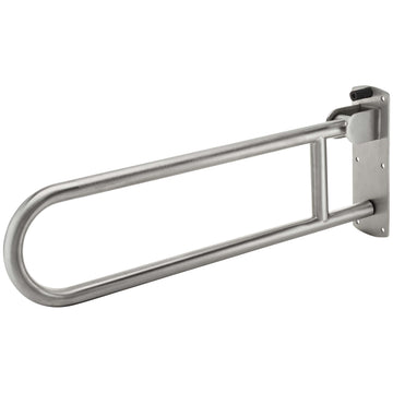 Image Of Bathroom Swing Up Grab Bar -  Peened Surface -  30 In. X 1 1/4 In. - Satin Stainless Steel Finish - Harney Hardware