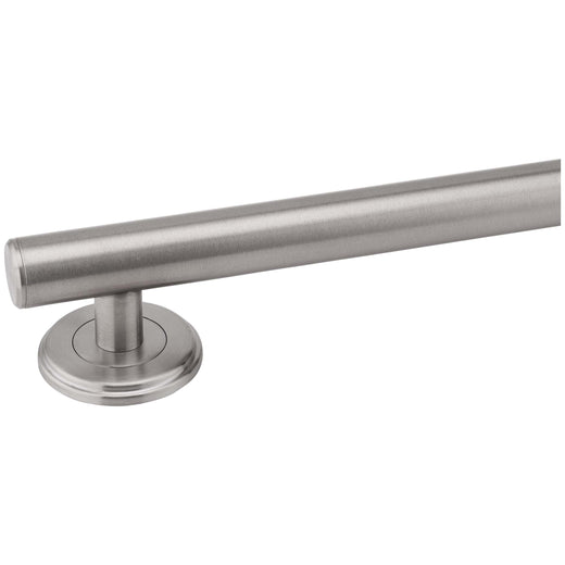 Image Of Bathroom Grab Bar -  Contemporary -  Round Escutcheon -  12 In. X 1 1/4 In. - Satin Stainless Steel Finish - Harney Hardware