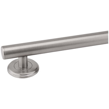 Image Of Bathroom Grab Bar -  Contemporary -  Round Escutcheon -  18 In. X 1 1/4 In. - Satin Stainless Steel Finish - Harney Hardware