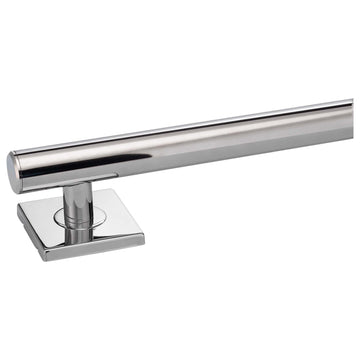 Image Of Bathroom Grab Bar -  Contemporary -  Square Escutcheon -  12 In. X 1 1/4 In. - Polished Stainless Steel Finish - Harney Hardware