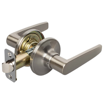 Image Of Door Lever Set Closet / Hall / Passage Function Electra Collection - Satin Nickel Finish - Harney Hardware