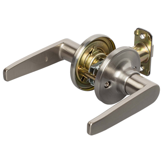 Image Of Door Lever Set Closet / Hall / Passage Function Electra Collection - Satin Nickel Finish - Harney Hardware