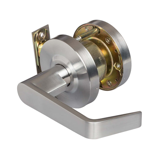 Image Of Commercial Door Lever Set Exit Connecting Room Function -  UL Fire Rated -  ANSI 2 -  Vigilant Collection - Satin Chrome Finish - Harney Hardware